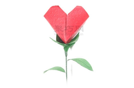 情人节的折纸心形玫瑰花教程图解