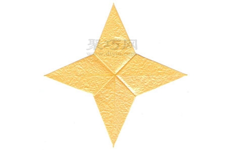 四角贝壳星折纸方法
