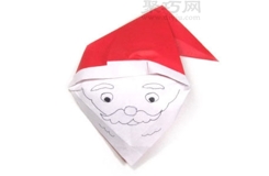 手工折纸圣诞老人的脸步骤图解