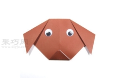 小狗折纸简单折法 儿童折纸小狗狗头步骤图解
