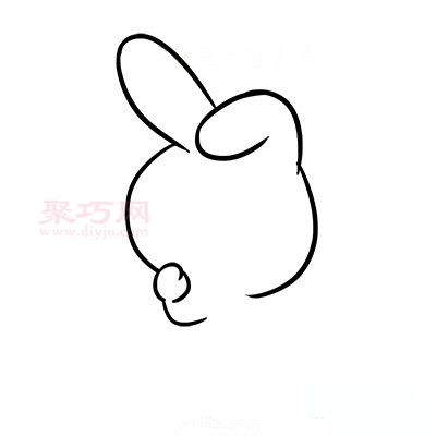 卡通兔子画法第2步