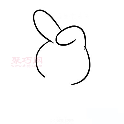 卡通兔子画法第3步