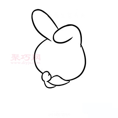 卡通兔子画法第4步