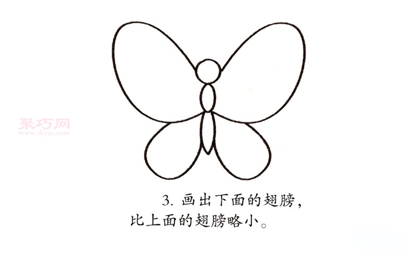 花蝴蝶画法第3步
