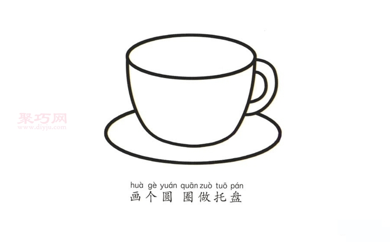 咖啡杯画法第3步
