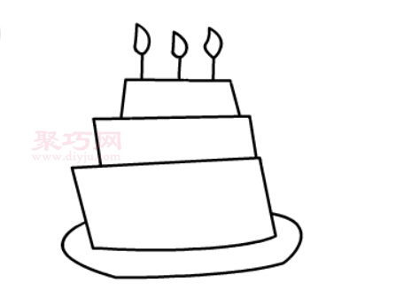 蛋糕画法第4步