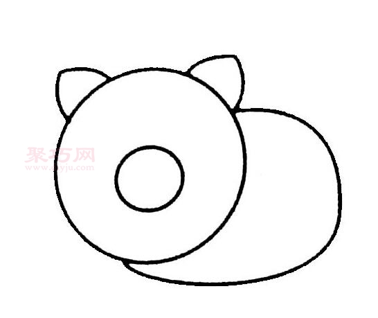 可爱的小猪画法第2步