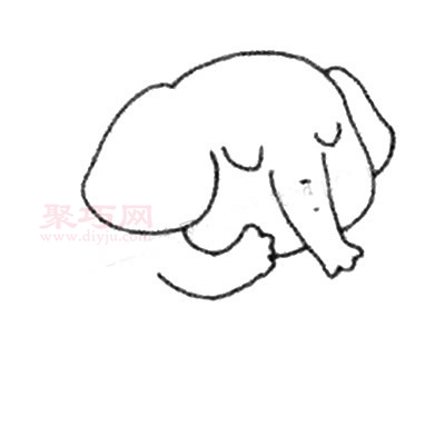 害羞的大象画法第3步