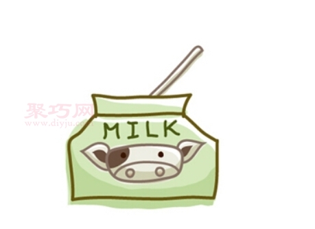 牛奶盒画法第6步