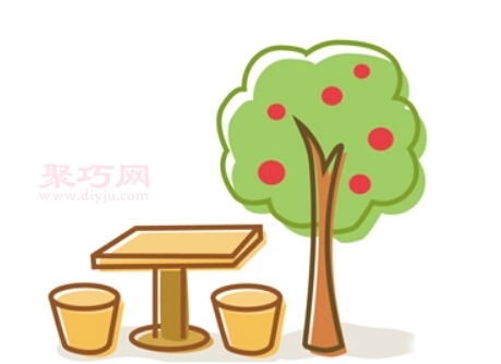 果树与石凳画法第8步