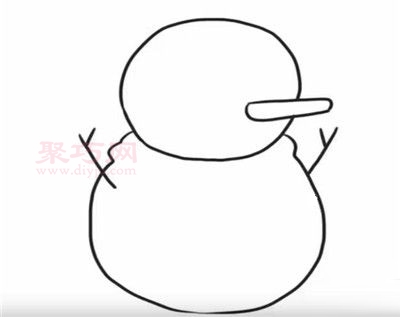 冬天的雪人画法第2步