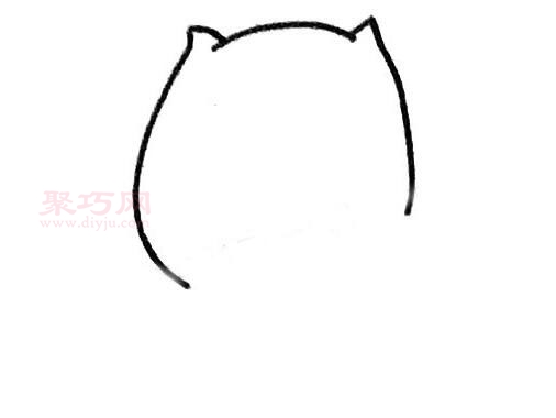 胖胖的猫咪画法第1步