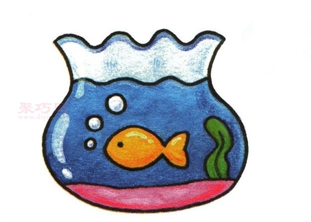 金鱼鱼缸画法第4步