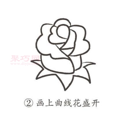 玫瑰花画法第2步