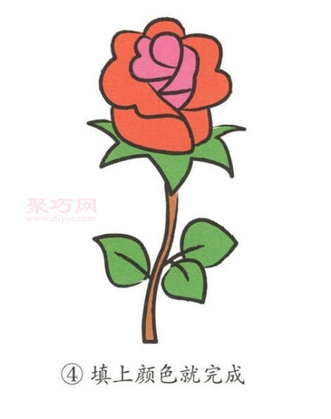 玫瑰花画法第4步