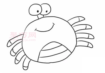 卡通螃蟹画法第5步
