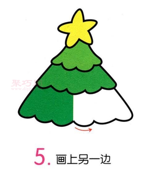 圣诞树画法第5步