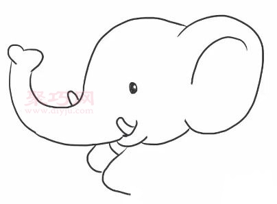 卡通大象画法第5步