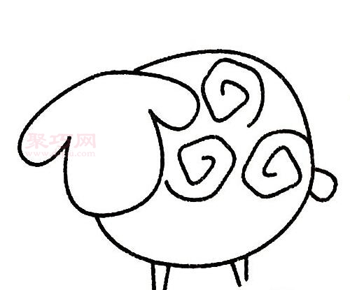 可爱的的小羊画法第2步