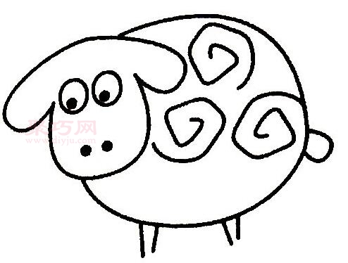 可爱的的小羊画法第3步
