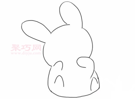 可爱的小兔子画法第3步