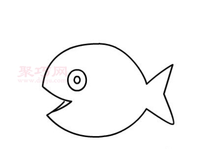 鱼儿吐泡泡画法第4步