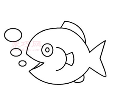 鱼儿吐泡泡画法第7步