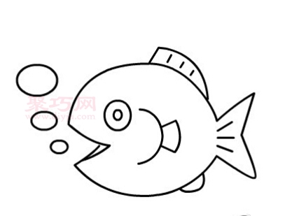 鱼儿吐泡泡画法第8步