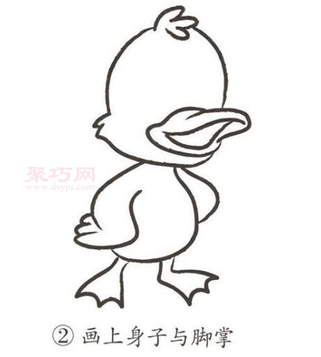 小鸭子画法第2步