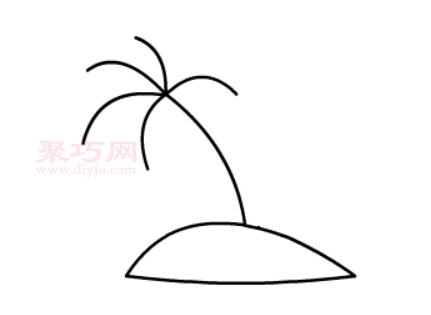 小岛和椰子画法第2步
