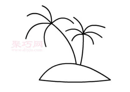小岛和椰子画法第3步