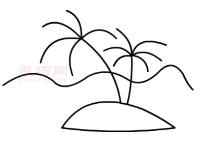小岛和椰子画法第4步