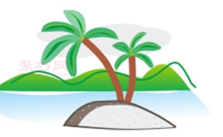 小岛和椰子画法第6步