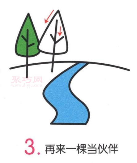山间小溪画法第3步