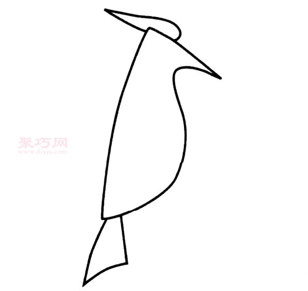 啄木鸟画法第2步