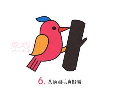 啄木鸟画法第6步