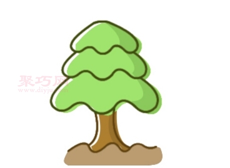 绿色大树画法第6步