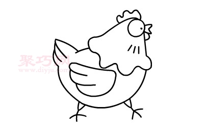 一笔画母鸡的画法图片