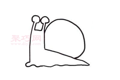 卡通蜗牛画法第3步