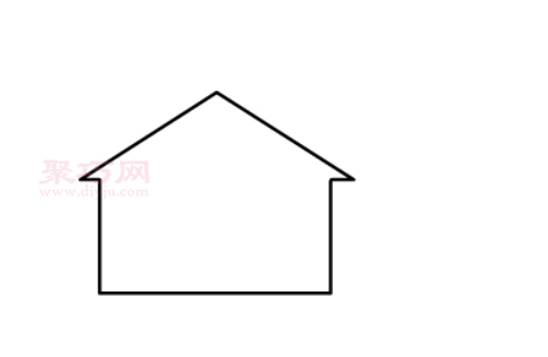 绿色小房子画法第1步