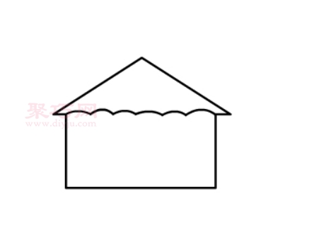 绿色小房子画法第2步