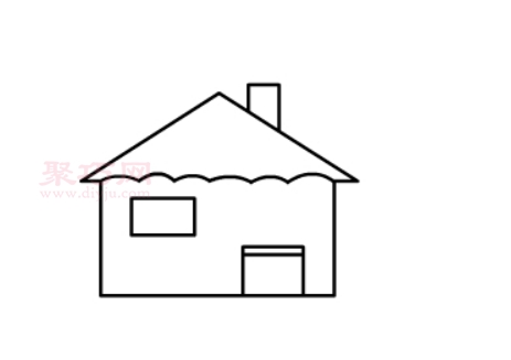 绿色小房子画法第5步