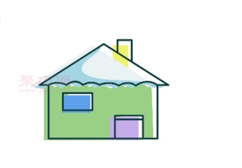 绿色小房子画法第6步