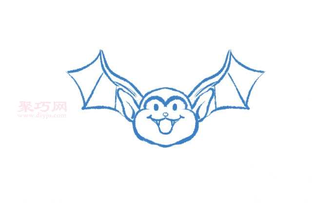 万圣节的蝙蝠画法第3步