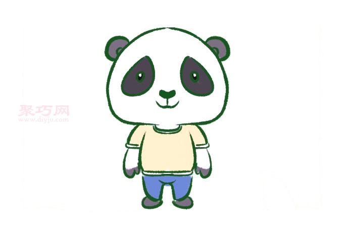 卡通的大熊猫画法第5步