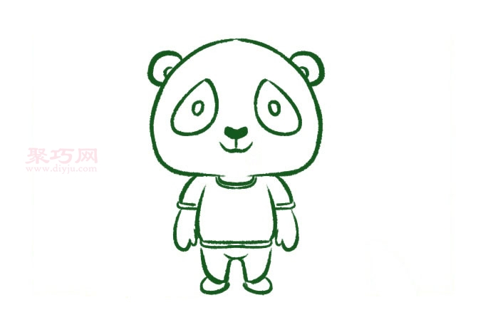 卡通的大熊猫画法第4步