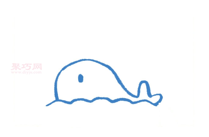 喷水的鲸鱼画法第3步