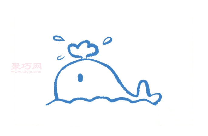 喷水的鲸鱼画法第4步