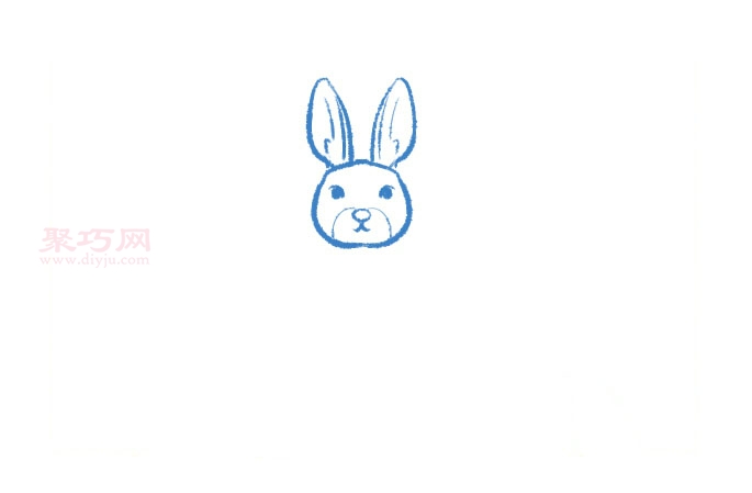 长耳白兔画法第2步