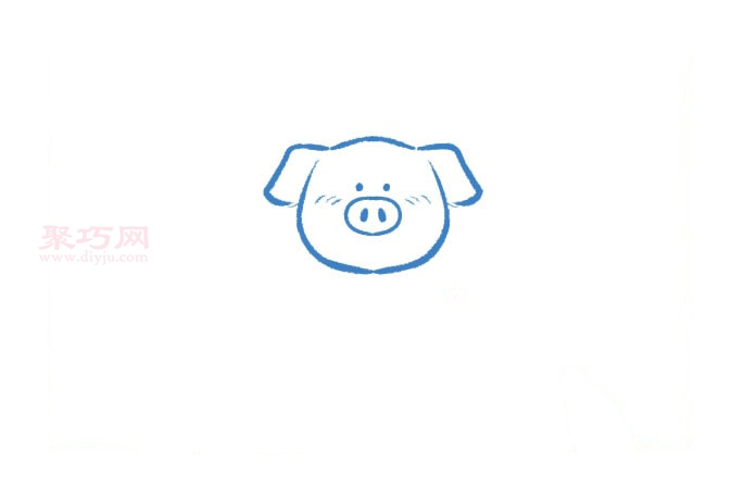 萌萌的卡通小猪画法第2步